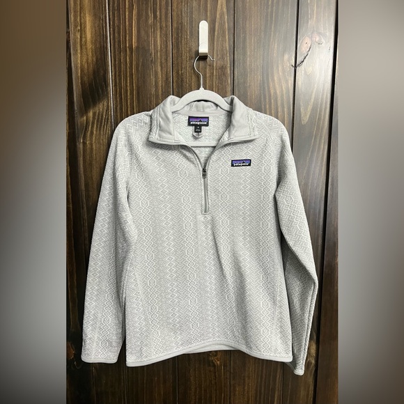 Patagonia Tops - Patagonia better Sweater 1/4 Zip Fleece Frozen Jacquard Salt Grey Size Medium